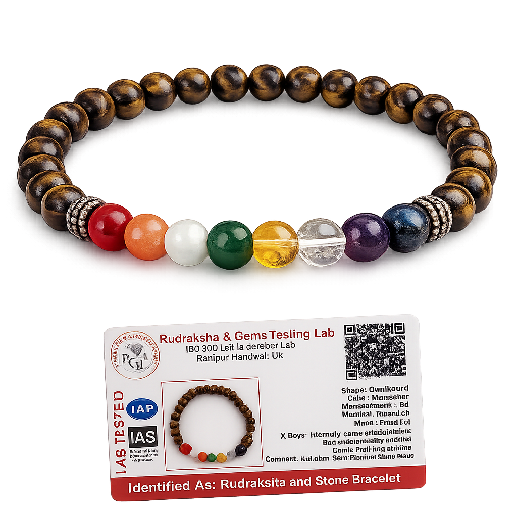 Nav Grah Shanti Bracelet with Tiger's Eye (Nav Ratna) product image